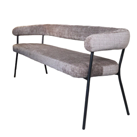 Lizzely Garden & Living Eetkamerbank 180cm Meggie taupe chenille eetbank