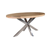 Lizzely Garden & Living Eettafel ovaal mangohout 160cm Lucas lichtbruin en zilver Lizzely Garden & Living Eettafel ovaal mangohout 160cm Lucas lichtbruin en zilver