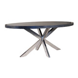 Lizzely Garden & Living Eettafel ovaal mangohout 180cm Lucas zwart en zilver Lizzely Garden & Living Eettafel ovaal mangohout 180cm Lucas zwart en zilver