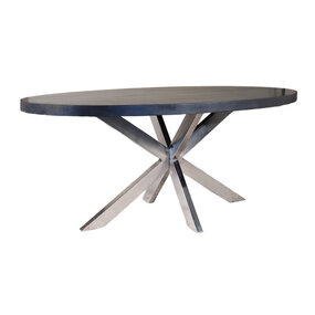 Lizzely Garden & Living Eettafel ovaal mangohout 180cm Lucas zwart en zilver Lizzely Garden & Living Eettafel ovaal mangohout 180cm Lucas zwart en zilver