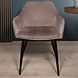 Lizzely Garden & Living Eetkamerstoel met armleuning Ares velvet taupe eetstoel Lizzely Garden & Living Eetkamerstoel met armleuning Ares velvet taupe eetstoel