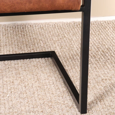 Lizzely Garden & Living Eetkamerstoel met armleuning cognac microvezel Noor design