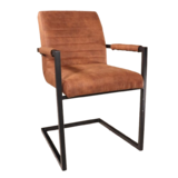 Lizzely Garden & Living Eetkamerstoel met armleuning cognac microvezel Noor design