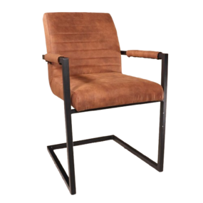 Lizzely Garden & Living Eetkamerstoel met armleuning cognac microvezel Noor design Lizzely Garden & Living Eetkamerstoel met armleuning cognac microvezel Noor design