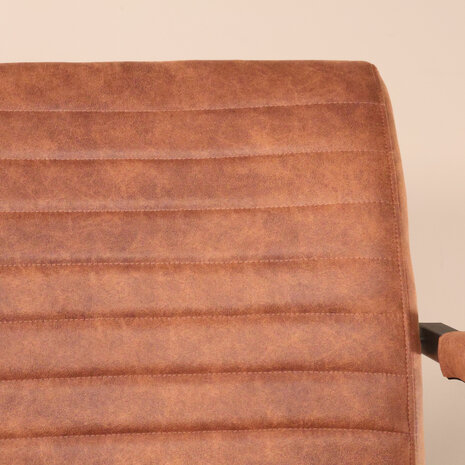 Lizzely Garden & Living Eetkamerstoel met armleuning cognac microvezel Noor design