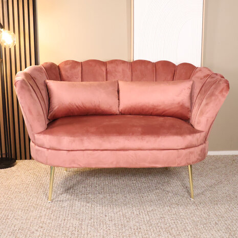 Lizzely Garden & Living Zitbank Belle 2 zits velvet oud roze bankstel 140cm stof incl. 2 kussens bank Lizzely Garden & Living Zitbank Belle 2 zits velvet oud roze bankstel 140cm stof incl. 2 kussens bank