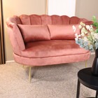 Zitbank Belle 2 zits velvet oud roze bankstel 140cm stof incl. 2 kussens bank Zitbank Belle 2 zits velvet oud roze bankstel 140cm stof incl. 2 kussens bank