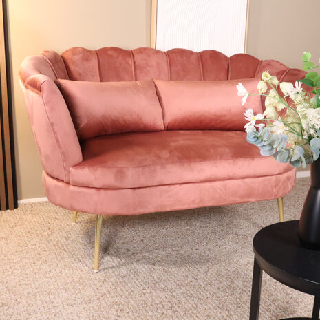 Lizzely Garden & Living Zitbank Belle 2 zits velvet oud roze bankstel 140cm stof incl. 2 kussens bank Lizzely Garden & Living Zitbank Belle 2 zits velvet oud roze bankstel 140cm stof incl. 2 kussens bank