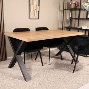 Lizzely Garden & Living Eettafel melamine Reef lichtbruin 160cm met X-poot Lizzely Garden & Living Eettafel melamine Reef lichtbruin 160cm met X-poot
