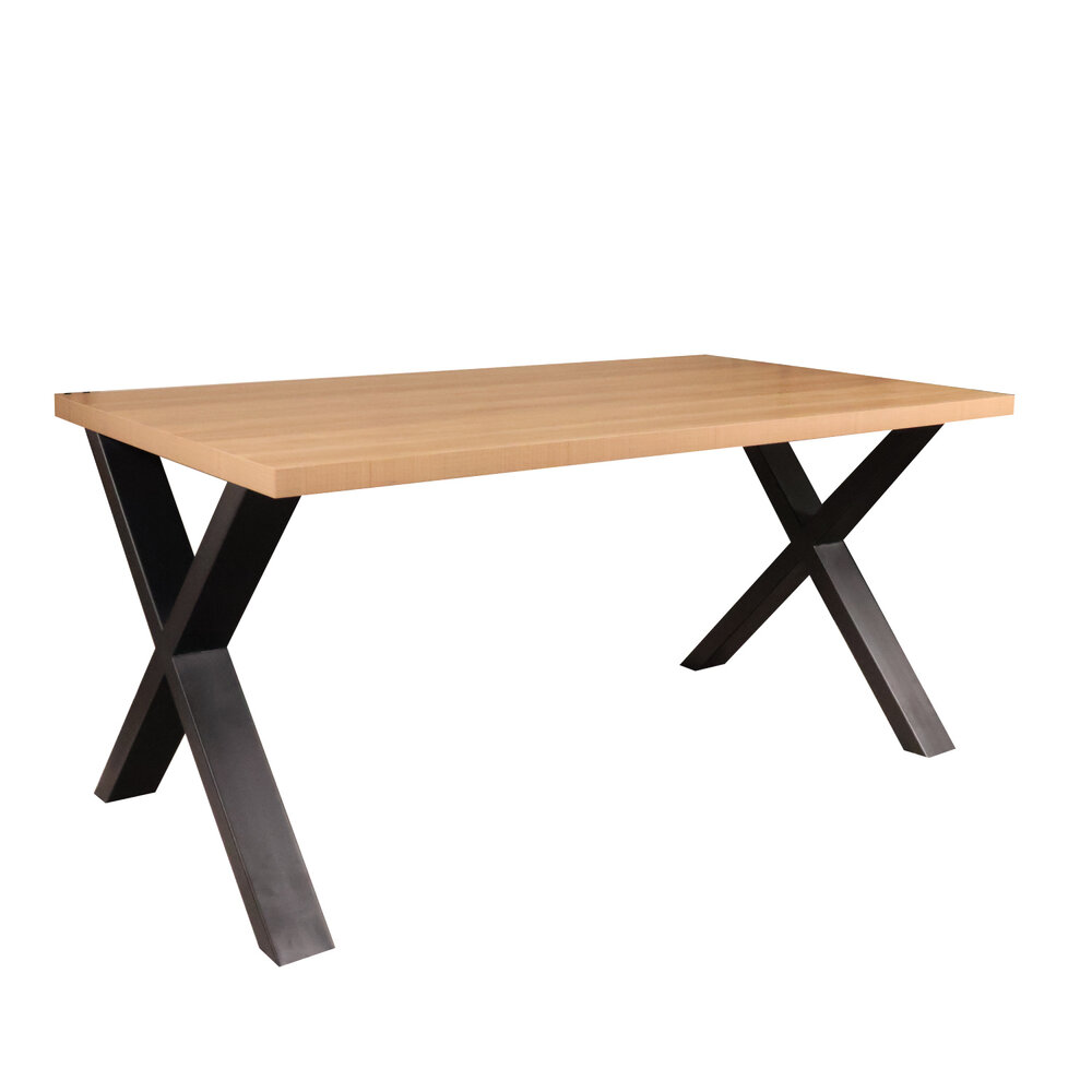 Eettafel melamine Reef lichtbruin 160cm met X-poot langwerpige tafel Eettafel melamine Reef lichtbruin 160cm met X-poot langwerpige tafel