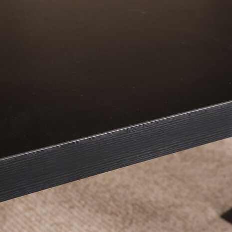 Lizzely Garden & Living Eettafel melamine Reef zwart 160cm met X-poot langwerpige tafel