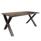 Eettafel melamine Reef zwart 180cm met X-poot Eettafel melamine Reef zwart 180cm met X-poot