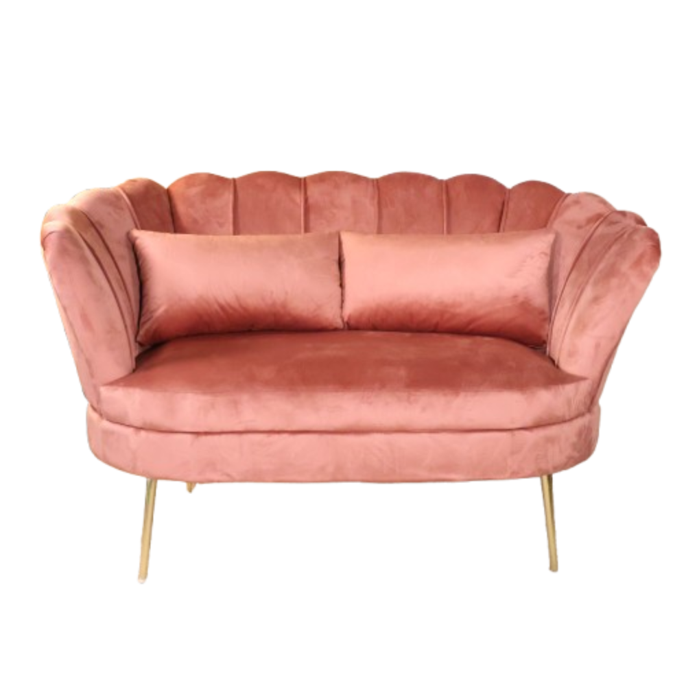 Zitbank Belle 2 zits velvet oud roze bankstel 140cm stof incl. 2 kussens bank Zitbank Belle 2 zits velvet oud roze bankstel 140cm stof incl. 2 kussens bank
