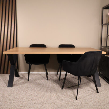 Lizzely Garden & Living Eettafel melamine Reef lichtbruin 200cm met X-poot langwerpige tafel Lizzely Garden & Living Eettafel melamine Reef lichtbruin 200cm met X-poot langwerpige tafel