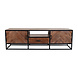 Lizzely Garden & Living TV meubel industrieel Danae walnoot visgraat mangohout 180cm Lizzely Garden & Living TV meubel industrieel Danae walnoot visgraat mangohout 180cm