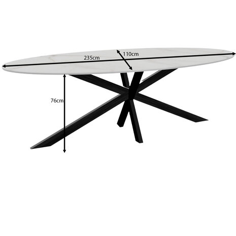 Lizzely Garden & Living Eettafel ovaal 235cm Figo marmerlook wit ovale tafel Lizzely Garden & Living Eettafel ovaal 235cm Figo marmerlook wit ovale tafel
