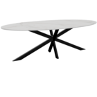 Eettafel ovaal 235cm Figo marmerlook wit ovale tafel Eettafel ovaal 235cm Figo marmerlook wit ovale tafel