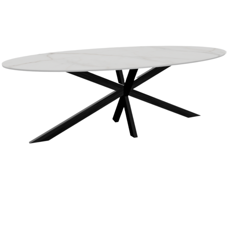 Lizzely Garden & Living Eettafel ovaal 235cm Figo marmerlook wit ovale tafel Lizzely Garden & Living Eettafel ovaal 235cm Figo marmerlook wit ovale tafel