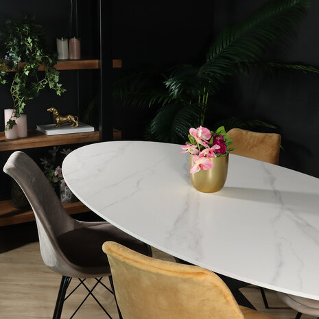 Lizzely Garden & Living Eettafel ovaal 235cm Figo marmerlook wit ovale tafel Lizzely Garden & Living Eettafel ovaal 235cm Figo marmerlook wit ovale tafel