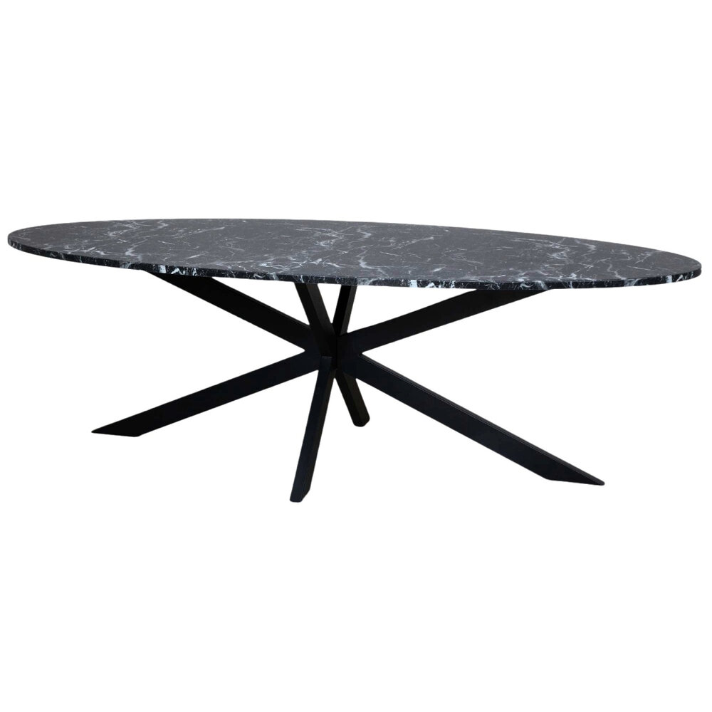Eettafel ovaal  240cm Jovi marmer zwart ovale tafel Eettafel ovaal  240cm Jovi marmer zwart ovale tafel