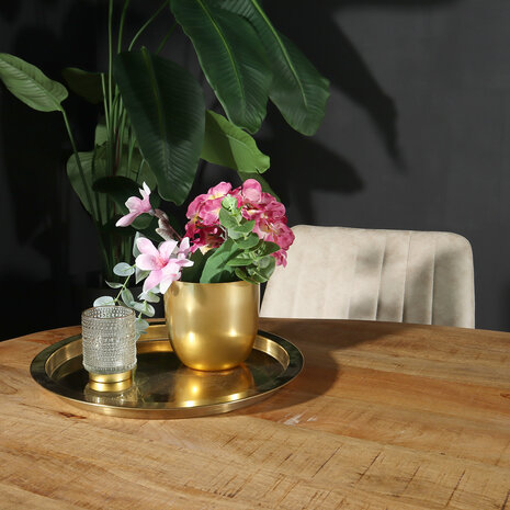 Lizzely Garden & Living Eettafel ovaal melamine 240cm Tommy lichtbruin ovale tafel