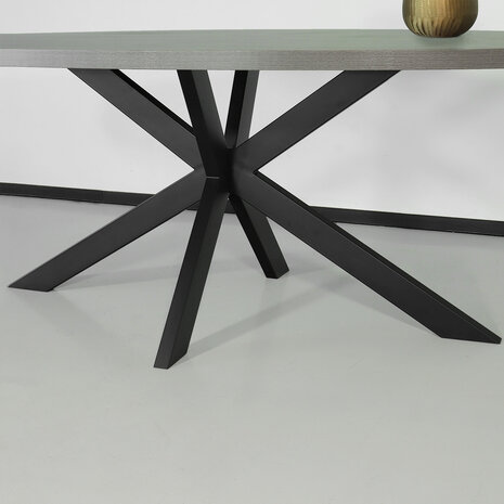 Lizzely Garden & Living Eettafel ovaal melamine 240cm Tommy grijs ovale tafel Lizzely Garden & Living Eettafel ovaal melamine 240cm Tommy grijs ovale tafel