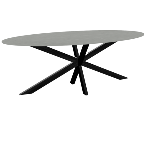Lizzely Garden & Living Eettafel ovaal melamine 240cm Tommy grijs ovale tafel Lizzely Garden & Living Eettafel ovaal melamine 240cm Tommy grijs ovale tafel
