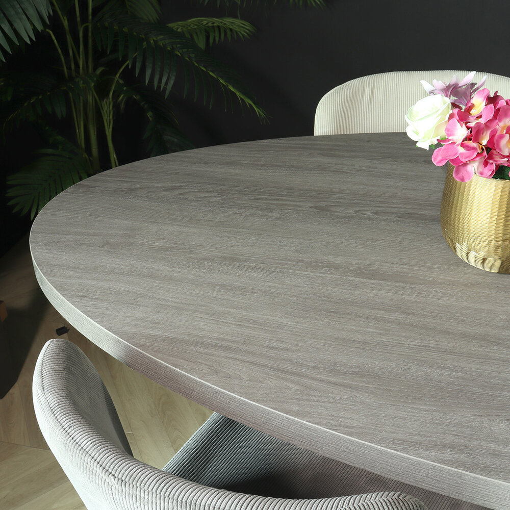Eettafel ovaal melamine 240cm Tommy grijs ovale tafel Eettafel ovaal melamine 240cm Tommy grijs ovale tafel