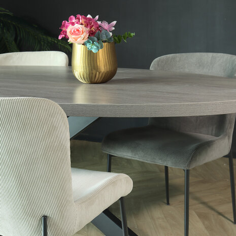 Lizzely Garden & Living Eettafel ovaal melamine 240cm Tommy grijs ovale tafel Lizzely Garden & Living Eettafel ovaal melamine 240cm Tommy grijs ovale tafel