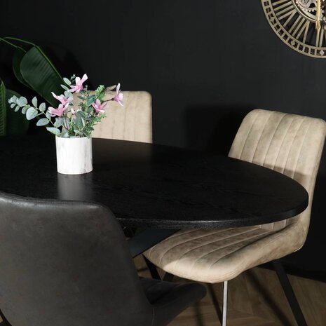 Lizzely Garden & Living Eettafel ovaal 260cm Rato zwart ovale tafel Lizzely Garden & Living Eettafel ovaal 260cm Rato zwart ovale tafel