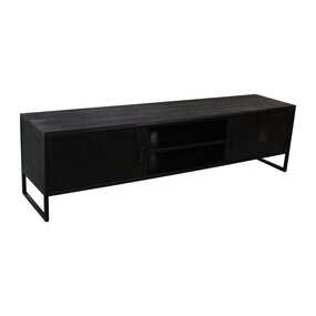 Lizzely Garden & Living TV meubel zwart mangohout 180cm Liv Lizzely Garden & Living TV meubel zwart mangohout 180cm Liv