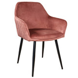 Lizzely Garden & Living Eetkamerstoel met armleuning Ares velvet roze eetstoel