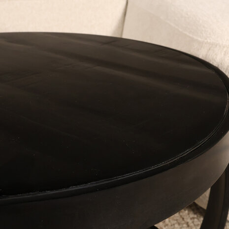 Lizzely Garden & Living Salontafel rond 2delig mangohout Nuno zwart side table industrieel bijzettafel mango hout Lizzely Garden & Living Salontafel rond 2delig mangohout Nuno zwart side table industrieel bijzettafel mango hout