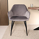 Lizzely Garden & Living Eetkamerstoel met armleuning Ares velvet grijs eetstoel Lizzely Garden & Living Eetkamerstoel met armleuning Ares velvet grijs eetstoel