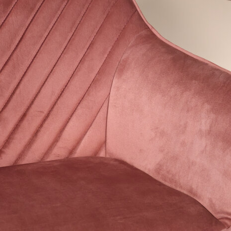 Lizzely Garden & Living Eetkamerstoel met armleuning Darcio roze velvet eetstoel Lizzely Garden & Living Eetkamerstoel met armleuning Darcio roze velvet eetstoel