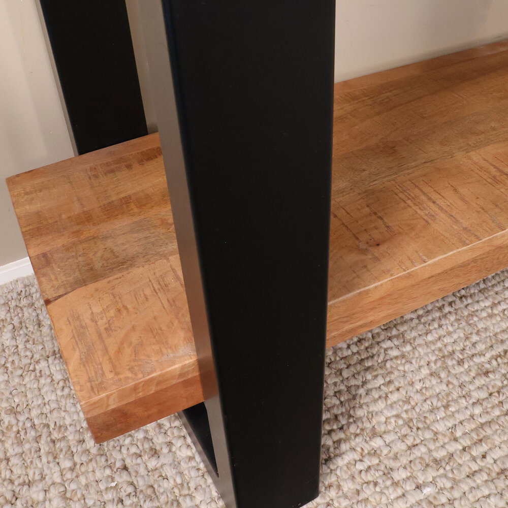 Boekenkast mangohout Zazo 200x100cm kast industrieel massief hout mango wandkast