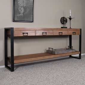 Lizzely Garden & Living Bijzettafel 180cm mangohout Vera bruin