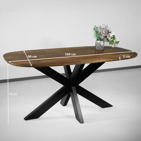 Lizzely Garden & Living Eettafel deens ovaal mangohout 160cm Austin bruin ovale tafel duurzaam mango eetkamertafel Lizzely Garden & Living Eettafel deens ovaal mangohout 160cm Austin bruin ovale tafel duurzaam mango eetkamertafel