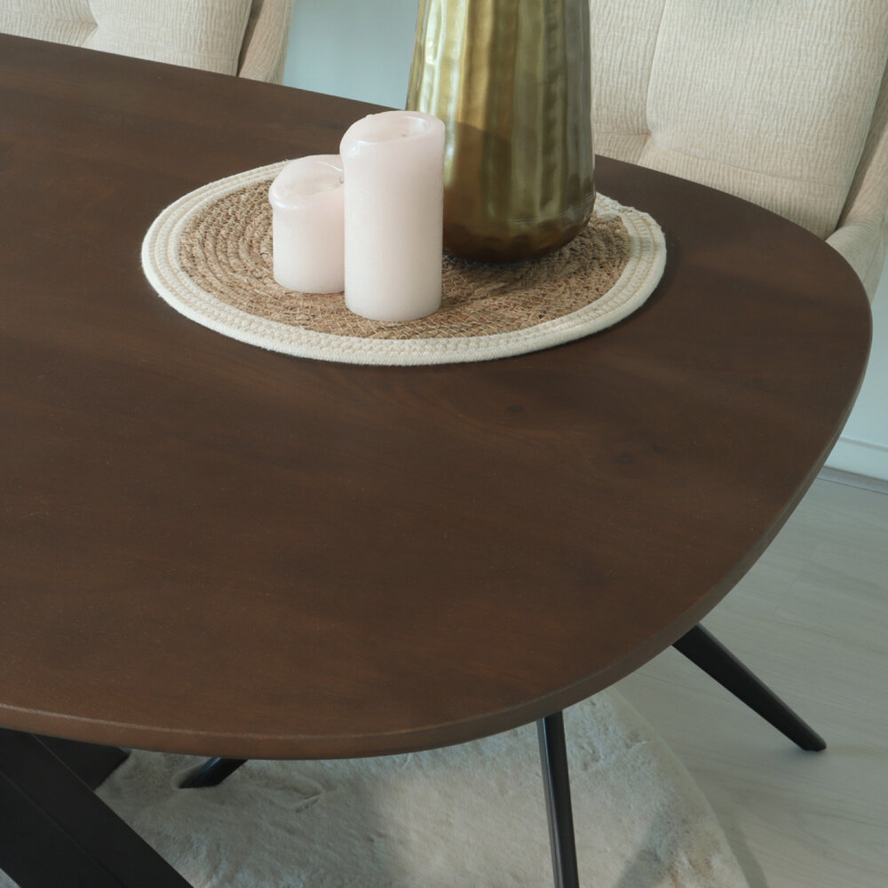 Eettafel deens ovaal mangohout 180cm Austin walnoot bruin ovale tafel duurzaam mango eetkamertafel Eettafel deens ovaal mangohout 180cm Austin walnoot bruin ovale tafel duurzaam mango eetkamertafel