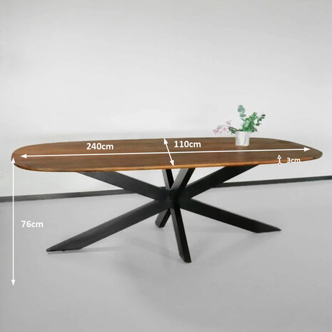Lizzely Garden & Living Eettafel deens ovaal mangohout 240cm Austin bruin ovale tafel duurzaam mango eetkamertafel Lizzely Garden & Living Eettafel deens ovaal mangohout 240cm Austin bruin ovale tafel duurzaam mango eetkamertafel