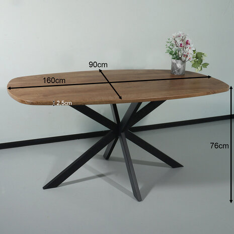 Lizzely Garden & Living Eettafel Deens ovaal 160cm bruin Hero ovale eettafel Lizzely Garden & Living Eettafel Deens ovaal 160cm bruin Hero ovale eettafel