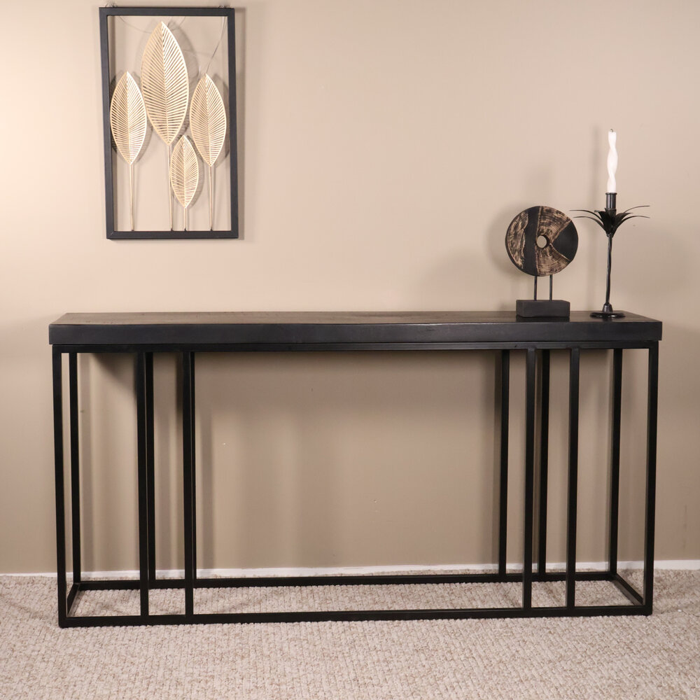 Bijzettafel mangohout Don 150cm zwart Bijzettafel mangohout Don 150cm zwart