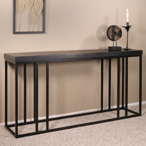 Lizzely Garden & Living Bijzettafel 150cm mangohout Don zwart