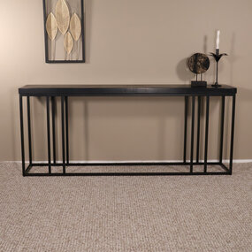 Lizzely Garden & Living Bijzettafel 180cm mangohout Don zwart