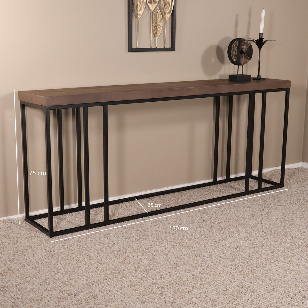 Bijzettafel mangohout Don 180cm walnoot Bijzettafel mangohout Don 180cm walnoot