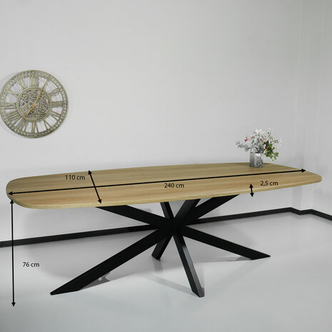 Lizzely Garden & Living Eettafel Deens ovaal 240x110cm licht bruin Hero ovale eettafel Lizzely Garden & Living Eettafel Deens ovaal 240x110cm licht bruin Hero ovale eettafel