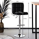 Lizzely Garden & Living Barkruk Anel met rugleuning: zwart leder barstoel Lizzely Garden & Living Barkruk Anel met rugleuning: zwart leder barstoel