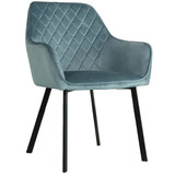 Lizzely Garden & Living Eetkamerstoel met armleuning Yurgan velvet blauw eetstoel