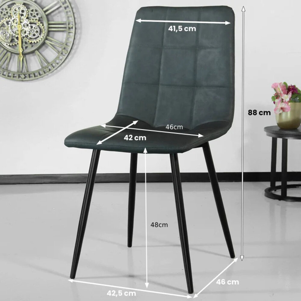 Eetkamerstoel Catoo antraciet kunstleder eetstoel Eetkamerstoel Catoo antraciet kunstleder eetstoel