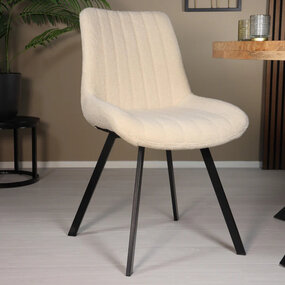 Lizzely Garden & Living Eetkamerstoel Susta beige teddy eetstoel Lizzely Garden & Living Eetkamerstoel Susta beige teddy eetstoel